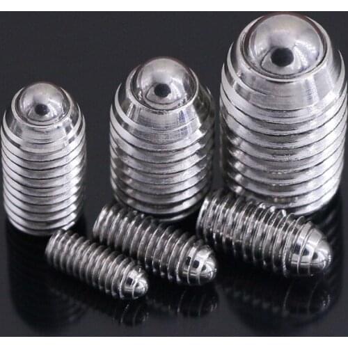 4pcs M10 stainless steel Hex Socket Spring Ball Set Screw Wave Beads Positioning Marbles Tight Spring Plunger 16mm-30mm length
