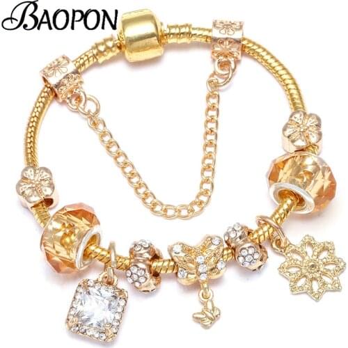 BAOPON Hot Sale Zirconia Beads Charm Bracelet for Women With Chain Fine Bracelets Bangles For Women Gift Dropshipping