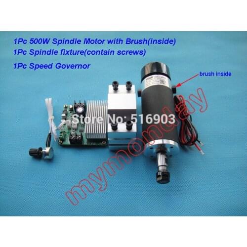 Free Shipping ER11 CNC Spindle 500W Air Cooled 0.5KW Milling Motor 3000-12000rpm DC24-110V