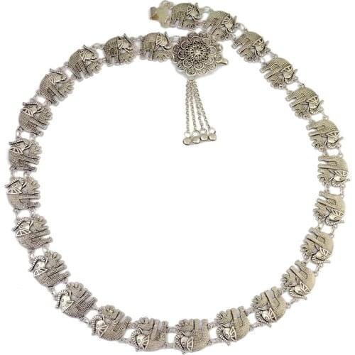 Vintage Metal Belly Body Chain Waist Turkish Gypsy Carving Flower Beach Belt Body Boho Geometric Indian Jewelry for Women