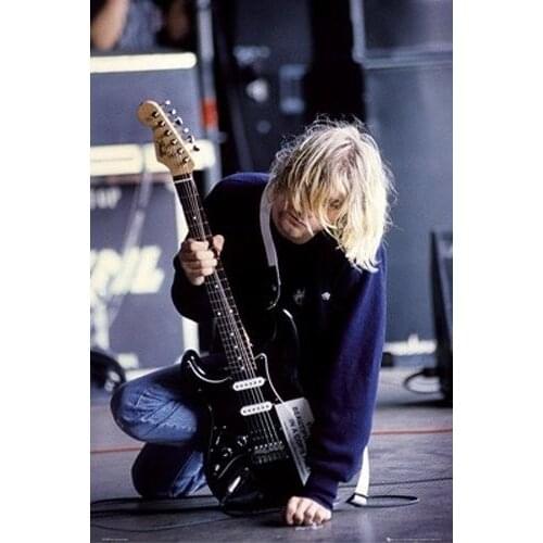 Home Decor Kurt Cobain Guitar 36c-Silk Art Poster Wall Sticker Decoration Gift