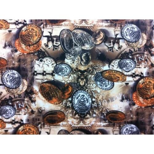 Linen fabric print server cotton knit fabric french flower pattern Money Laces fabric print dress print fashion