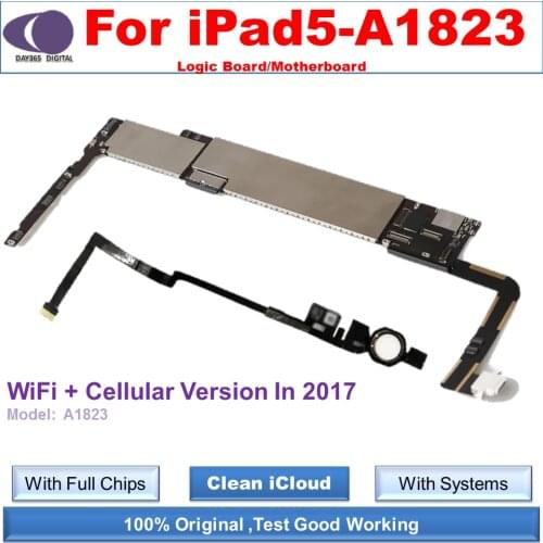 ICloud free Unlocked Motherboard Logic Board for iPad5 A1822 A1823 WiFi Cellualr In 2017 With Full Sysytems With Full Chips