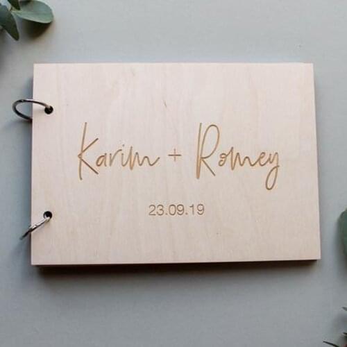 Personalized Wedding Guest Book Alternatives Engraved Wood A4 Guestbook Album Custom Name Date SIgn Guestbook Wedding Decor