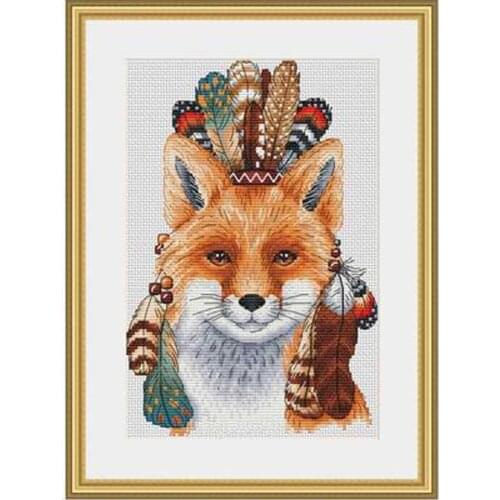 Indian Fox animals patterns Counted Cross Stitch 11CT 14CT 18CT DIY Chinese Cross Stitch Kits Embroidery Needlework Sets