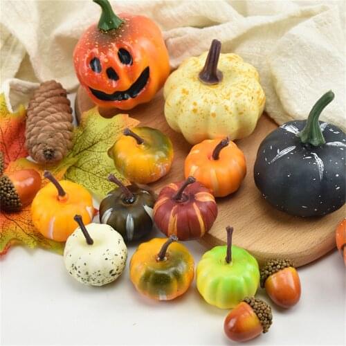 10pcs/pack 3.5cm Mini Simulation Pumpkin Color Fake Artificial Vegetable DIY Craft Home Halloween Party Wedding Decoration
