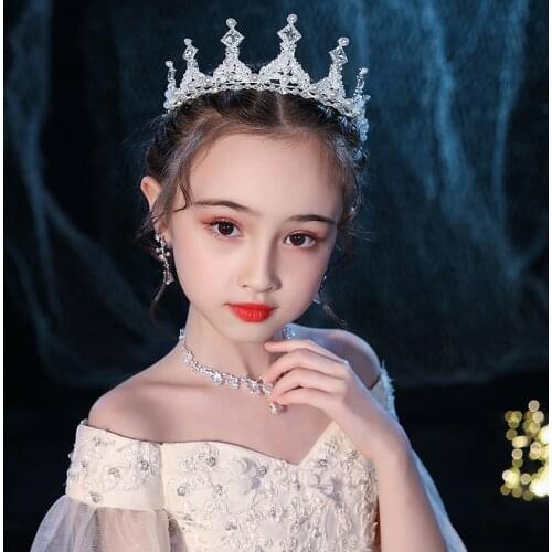 Gold Silver Color Childrens Hair Accessories Princess Crowns Photography Birthday Crown Girls Performance Headdress Diadems