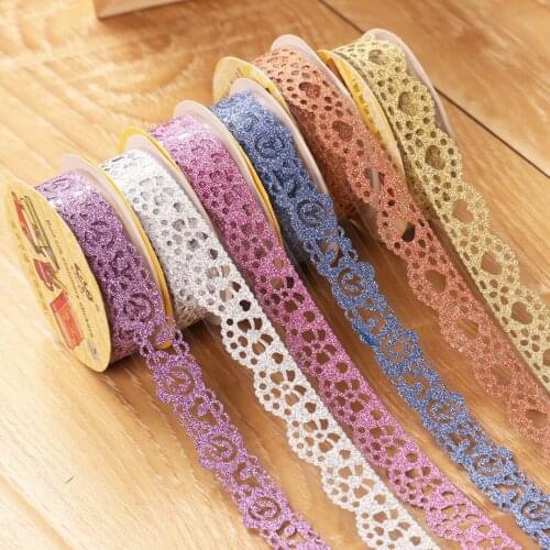 Mengshiji DIY paste handmade baby photo album accessories photo paste gold powder hollow lace tape