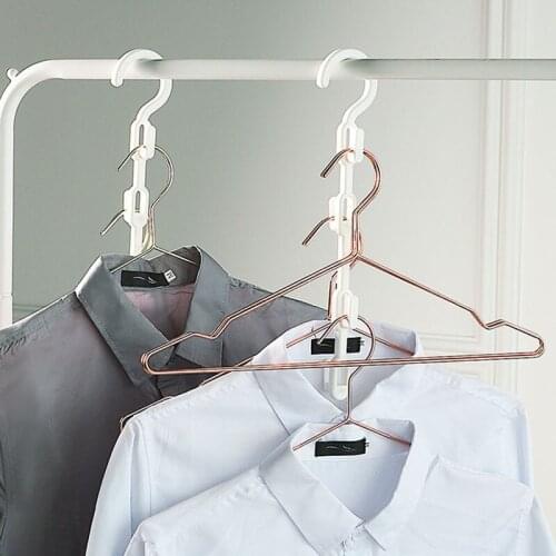 Multifunctional Multi-Layer Clothes Hanger Household Plastic Fish Bone Bags Storage Rack White Closet Organizer Hooks Shelves