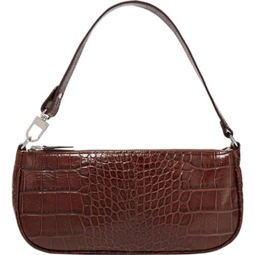 Fashion Women Lady Vintage Baguette Bags Totes PU Leather Handbag Retro Small Crossbody Shoulder Bag