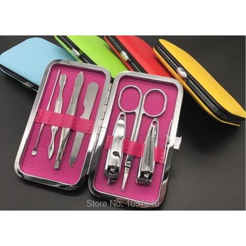 50set (7Pcs/set) Portable Professional Stainless Steel Nail Clippers Scissors Kit Durable Nail Cutter Manicure Care Tool Durable