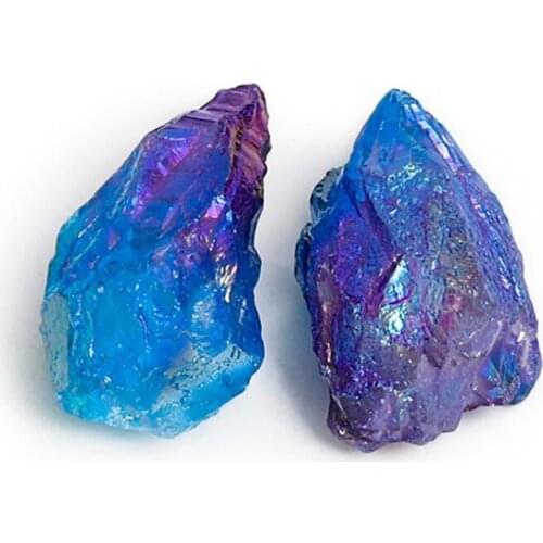 Natural Crystal Raw Healing Stone Electroplate Quartz Specimens Rough Collectibles Raw Gemstone Fish Tank New Decor