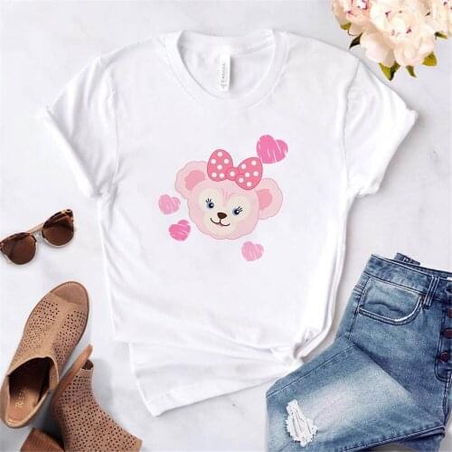 New Arrival Pink Disney Bear T Shirt Women Duffy Tshirts Girls Kawaii Tshirt Casual Tee Tops Dropship Clothing Female