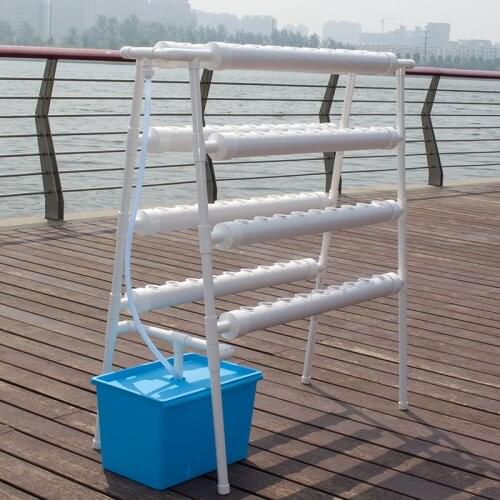 Double-sided Ladder Type Soilless Vegetable Cultivation Equipment Hydroponics System Balcony Pipeline Plant Rack Garden Supplies