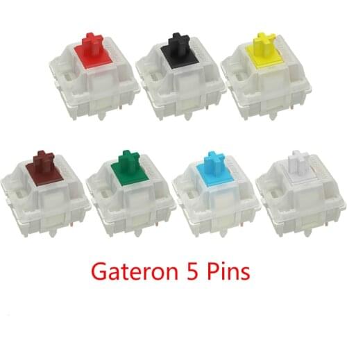 Original Gateron Switches Mechanical Axis for Mechanical Keyboard Black Red Brown Blue White Green Yellow 5 pins Fit GK61 GH60