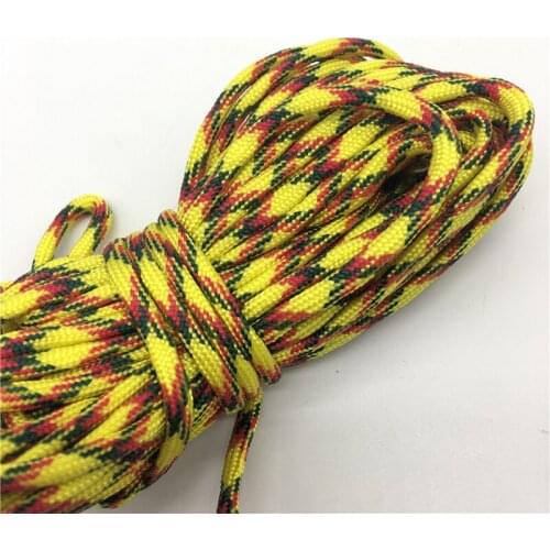 10yds Paracord 550 Parachute Cord Lanyard Rope Mil Spec Type III 7 Strand Climbing Camping Survival Equipment #Yellow+Red+Black