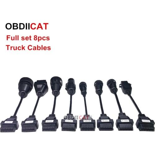 Full set 8 Cable Truck Cables for TCS Scanner OBD2 Cable Truck Cable OBD Adaptor Connectors free shipping