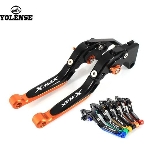 LOGO XMAX For YAMAHA X-MAX125 X-MAX250 X-MAX300 X-MAX400 X-MAX 125 250 300 400 Motorcycle Folding Extendable Brake Clutch Leve