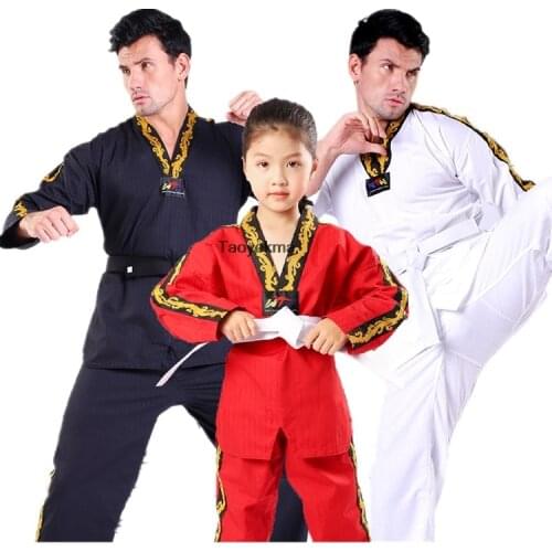 Male Female Taekwondo Dobok Karate Uniform Adult Children Wushu Sanda Workout Clothes Professinal Taekwondo Training Suit