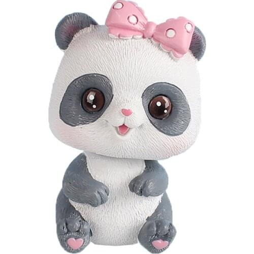 Funny Car Shaking Head Bobblehead Toys Nodding Panda Cartoon Dolls Gifts Car Ornaments Auto Accessory Car Dashboard Decoration