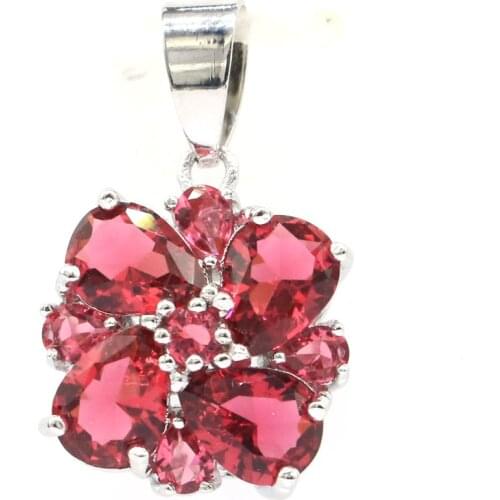 37x18mm SheCrown Lovely Cute Created Fire Rainbow Mystic Topaz Bright Zircon Womans Jewelry Silver Pendant