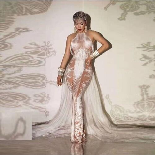 New Arrivals 2019 Chic Tassel Round Neck Sexy Backless Long Dress Elegant Sleeveless Bodycon Celebrity Evening Party Maxi Dress