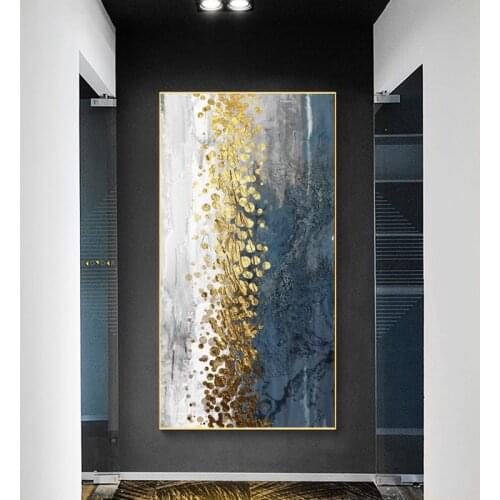 Golden Abstract Oil Painting on Canvas Poster and Prints Nordic Modern Canvas Painting Wall Art Picture for Living Room Decor