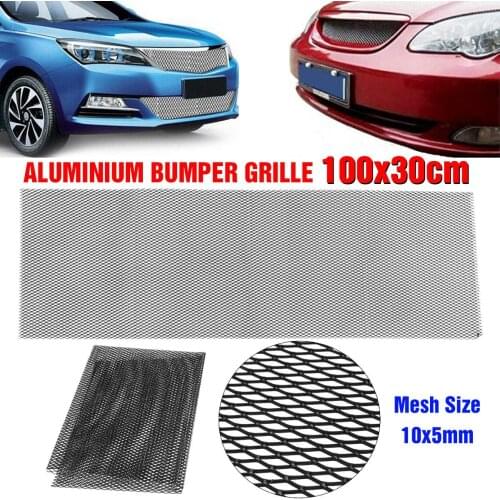 1/2Pcs 10 x 5mm Mesh Aluminium Bumper Racing Grille Mesh Vent Car Tuning Grill Spoiler Hood Air Intake Net 100 x 33cm DIY Grille