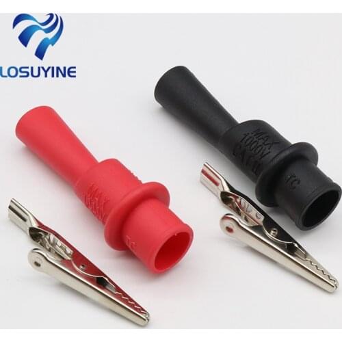 1 Pair Alligator Crocodile Test Clip Clamp For Multimeter Tester Probe New