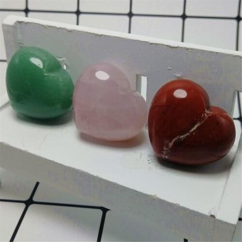 1pcs Natural Red Jasper crystal hearts green aventurine small rose quartz Onyx Quartz Heart Shape Crystals Healing Gift