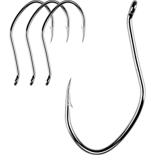 100pcs Barbed Catfish Fishing Hooks High Carbon Steel Catfish Hook 6/0 -10 Fishhook V Sharp Circle Hook Fishing Tackle
