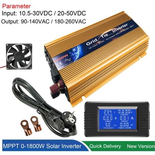 1500W MPPT Micro Grid Tie Solar Inverter 18V 24V 36V Pure Sine Wave for Home On Grid Solar Plate Wind Generator