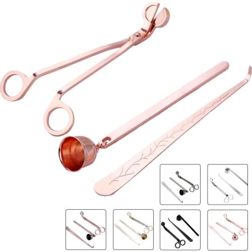 3pcs/kit Candle Accessories Snuffer Trimmer Hook scissors Stainless Steel Wicks Dipper Cover Home Decoration Aromatherapy Tools