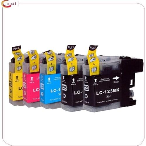 5Pack ink cartridge for brother LC121 LC123 LC125 LC127 LC129 DCP-J132W J152W J172 J552 J752 J4110 J6520 J4710 printer