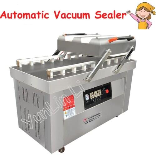 Automatic Vacuum Food Sealer Double Chamber Vacuum Dry-Wet Packer Steel Sealing Machine DZ-600