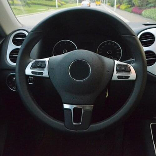 Car styling Steering Wheel Decoration cover sticker For Volkswagen Tiguan Passta Touran Lavida Amarok Multivan car accessories
