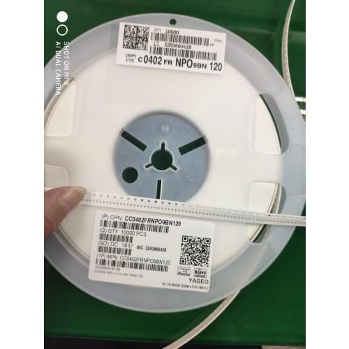 CC0402JRNPO9BN120 CAP CHIP 0402 12PF 50V ±5% NPO GRM1555C1H120JA01D ceramic capacitor 0402 12PF 50V ±5% NPO Chip capacitors