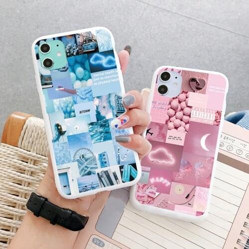 Aesthetic Collage Case For Samsung Galaxy S21 Ultra A50 A30S A50s A51 A71 A21s S10 S20 Plus FE Lite A70 S10 A31 S9 Plus Soft TPU