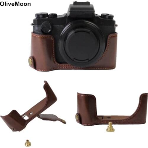 OliveMoon Battery Openning PU Leather Camera Case For Canon PowerShot G1X Mark III Canon G1XIII Camera Hald Body Cover