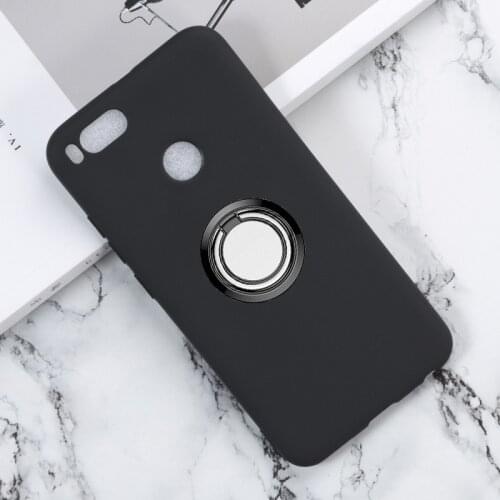 For Xiaomi Mi A1 Back Ring Holder Bracket Phone Case Cover Phone TPU Soft Silicone Cases for Xiaomi Mi 5X MDG2 MDI2 5.5 inch