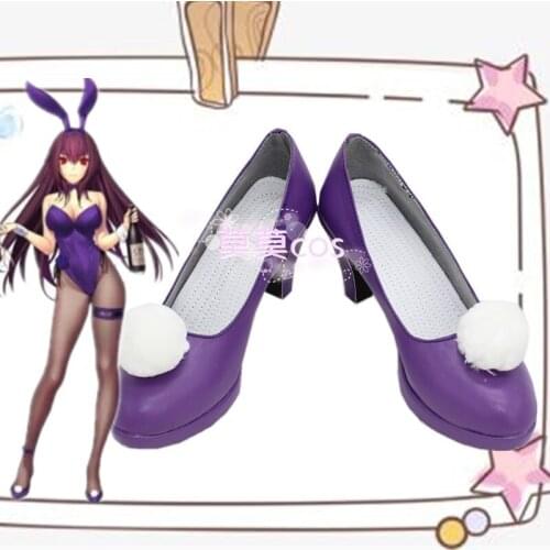 Game Fate/Grand Order Bunny Sashi Ugatsu B purple cosplay high heels custom made