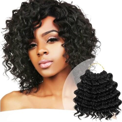 MEIMAN synthetic ombre african style deep water wave curls crochet braids hair 12 inch long strands braiding hair extension