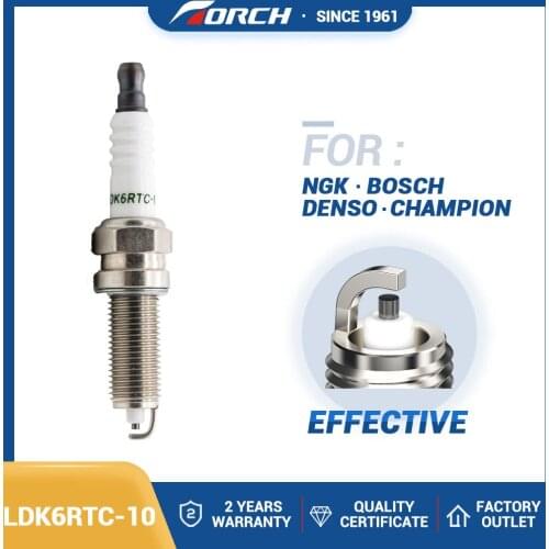 China Original TORCH LDK6RTC-10 Spark Plug Engine Compatible with NGK LKR6D-10E Champion RER8YC