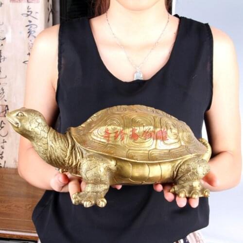2020 office home town House Protection # Money Drawing divine godly Turtle FENG SHUI Brass statue-- large # efficacious Talisman