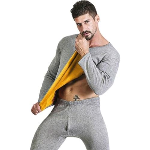 Thick Warm Underwear Sets Plus Size Velvet Thermal Long Johns Tops&trousers for Men M-3XL Keep Warm from Very Cold Winter