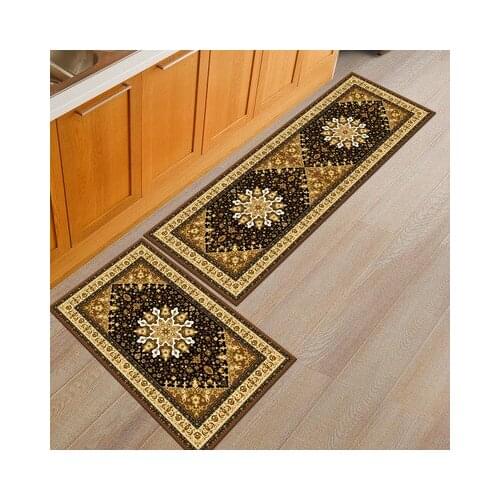 European Style Plaid Printed Kitchen Carpets Welcome Doormat tapete Anti Slip Floor Mat Door Mats Outdoor Food Pad customizable