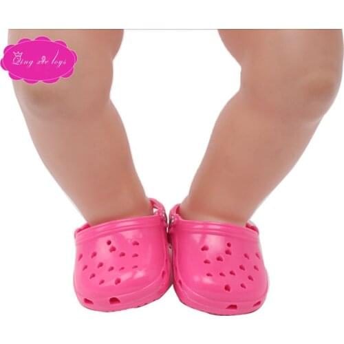 Doll shoes casual beach shoes sandals 4 colors fit 43-cm baby dolls and 18 inch Girl dolls shoe accessories g21-g24