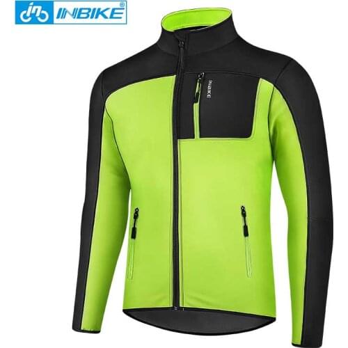INBIKE Soft Shell Outdoor Jacket Winter Men Windproof Waterproof Warm Jacket Hiking Climbing Bicycle Jacket Wind Coat Reflective