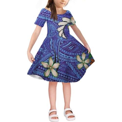 Summer Girls Hawaii Beach Dress Princess Dresses for Teen Girls Clothes 4 6 8 10 12 14Year Short Sleeve family matching outfit