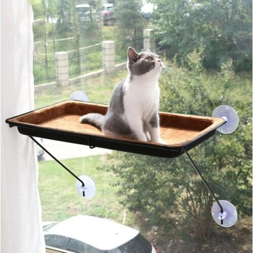 Cute Pet Hanging Beds Bearing Pet Cat Hammock Puppy Sunny Seat Window Pad Suction Mount Cat Pet Bed Soft Plush Mat House